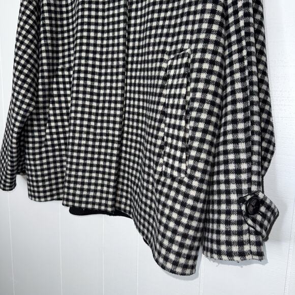 Zara Women’s Oversized Shacket Gingham Check Wool Blend Size Large - Picture 4 of 6